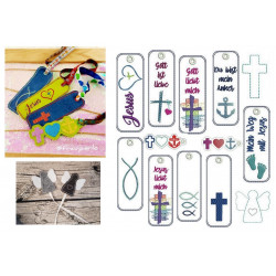 Stickserie ITH - Christliche Motive Lesezeichen Anhänger